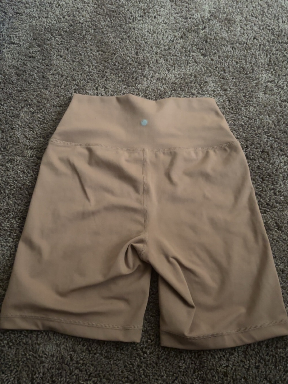 Yogalicious High-Waist Tan Workout Shorts